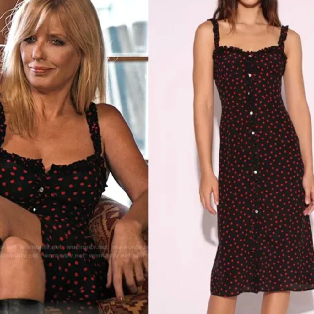 NEW Realisation Par Juliet Blk Dress/Red Polka Dots Size S-Beth Dutton (S4-E4)